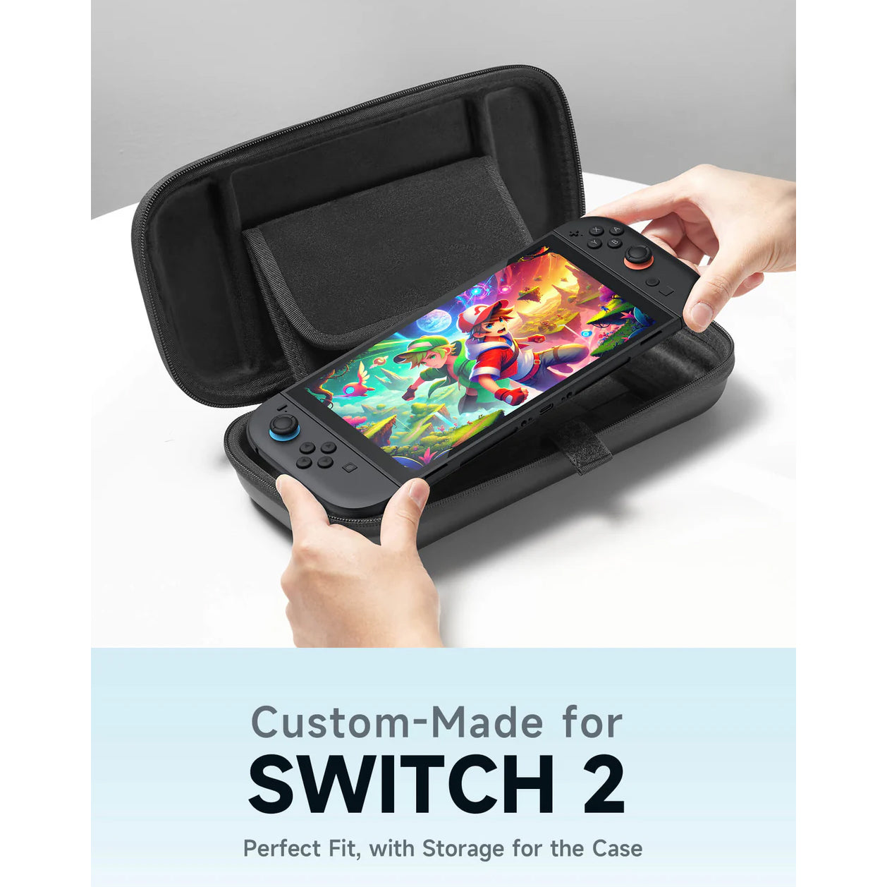 JSAUX Carrying Case Compatible with Nintendo Switch 2, Protective Hard Shell Case with 15 Game Card Slots