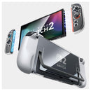 JSAUX Dockable Case for Nintendo Switch 2 PC+TPU Grip Protective Cover Accessories Compatible with Switch 2 Console & JoyCon Controller, Clear Case Split Design