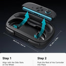 JSAUX Steering Wheels for Nintendo Switch 2 JoyCon Controller, Compatible with Mario Kart 9/8 Deluxe, Realistic Racing Experience with Comfortable Grip – 2X Black