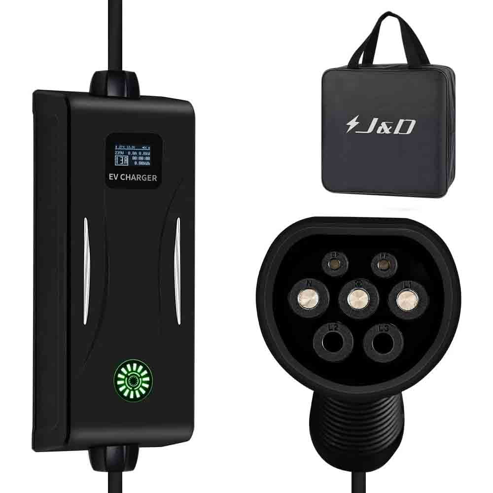 J&D EV Type 2 Charger 13A for Electric Vehicals
