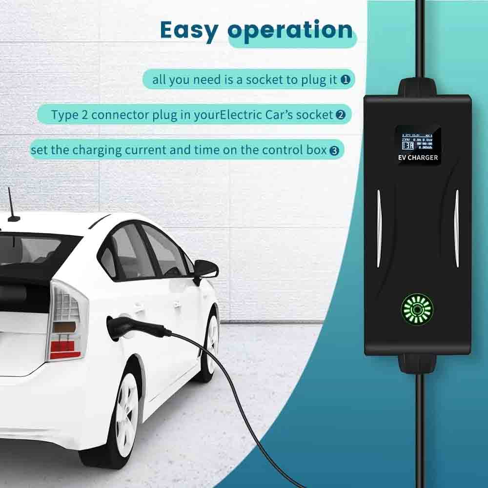 J&D EV Type 2 Charger 13A for Electric Vehicals