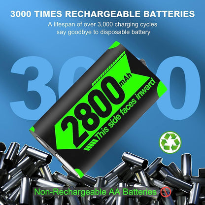 Jelava Super Large Capacity Xbox Controller Battery Packs 4x2800mAh(=4 * 6720mWh), for Xbox Series X S One Rechargeable Controller Battery Charger Station Play and Charge Kit Accessories for Xbox One/Series X S Controller Original