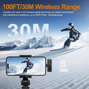 Jubolion Wireless Lavalier Microphone for Phones - 30M Transmission, 360° High Sensitivity HD Omnidirectional Microphone for Interview, Video Podcast, Vlog, YouTube, TikTok