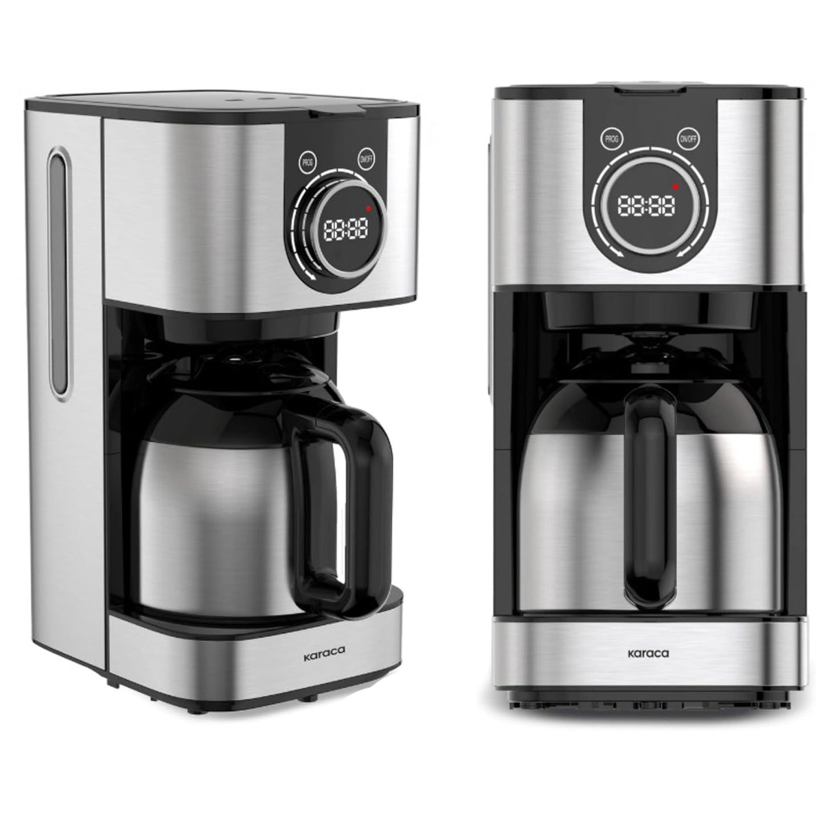 KARACA Series 2303 Filter Coffee Machines with Timer, Filter Coffee Maker with Automatic Keep Warm Function & 1.2-litre Steel Thermal Carafe, Fast Brewing, Black