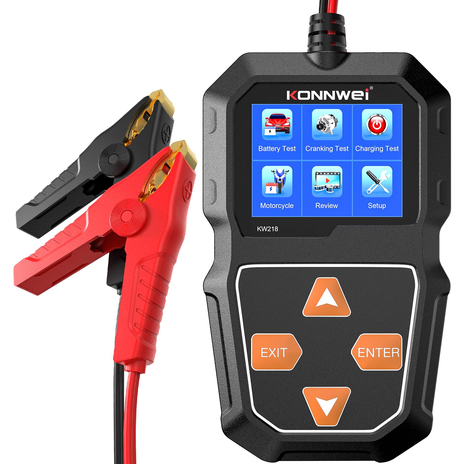 KONNWEI Car Battery Tester 6V 12V 100-2000 CCA Battery Load Tester Digital Automotive Charge Analyzer and Charging System Test Tool - KW218