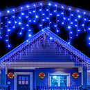 Konstsmide Micro LED Christmas Lights Icicles / Outdoor Lights (IP20)10m Lit Length / 30 to 90cm Drops / 200 Blue Diodes / White Cable String Lights