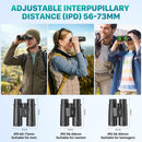 Kylietech 12X42 Binoculars for Adults with Universal Phone Adapter, HD Waterproof Fogproof Compact Binoculars for Bird Watching, Hunting, Hiking, Sports, and Concerts with BAK4 Prism FMC Lens