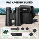 Kylietech 12X42 Binoculars for Adults with Universal Phone Adapter, HD Waterproof Fogproof Compact Binoculars for Bird Watching, Hunting, Hiking, Sports, and Concerts with BAK4 Prism FMC Lens