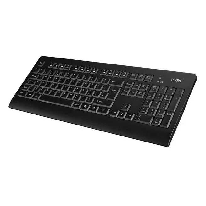 LOGIK LKBWL23 Wireless Keyboard, designed to be quiet full-size keyboard - Black