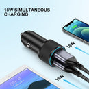 LUOSIKE 36W Dual-USB CAr Charger with 2 1m Braided Type-C Cables, QC3.0 Fast Charger, Alloy Charger with LED, Car Charger Compatible with Samsung, Google, Xiaomi, Oneplus