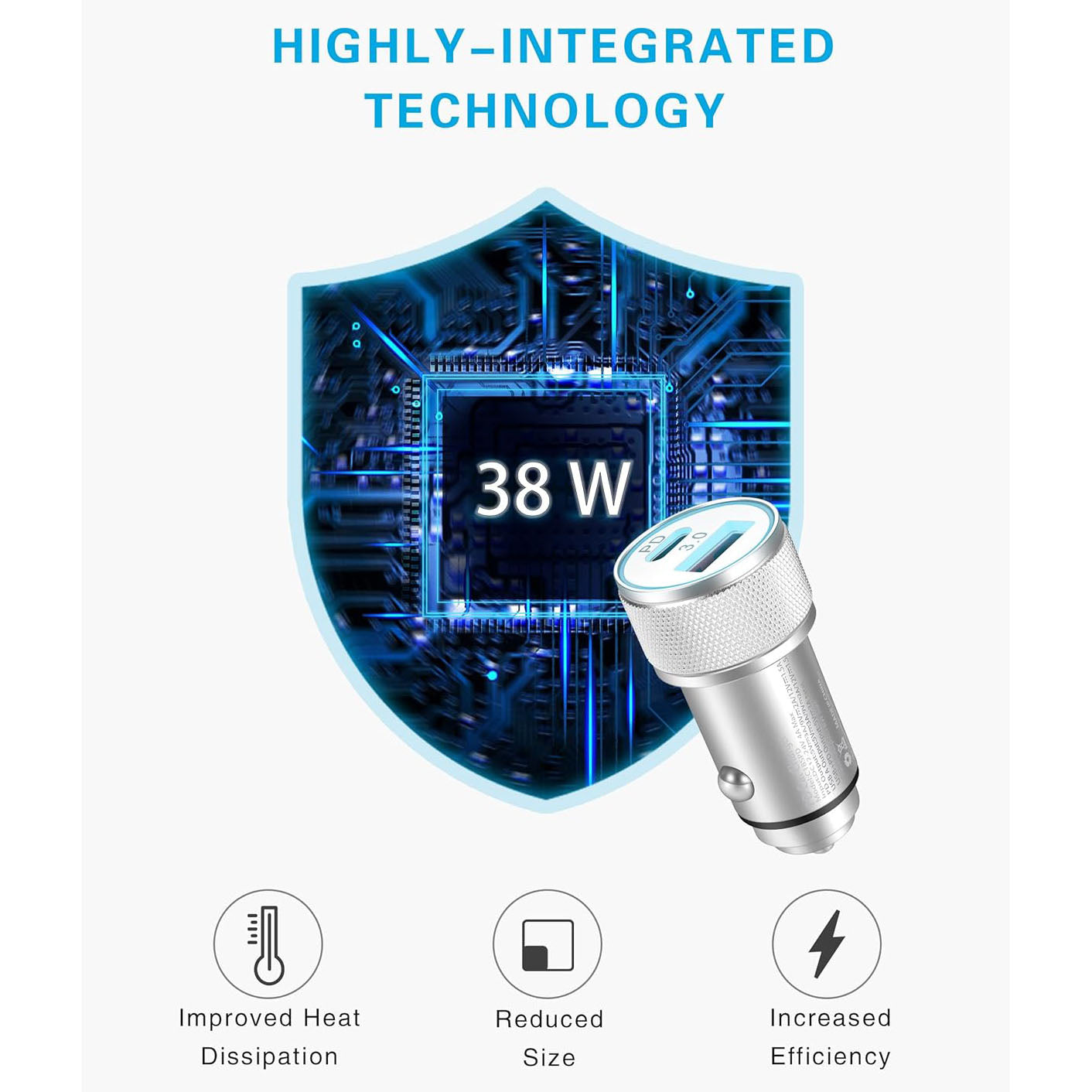LUOSIKE Car Charger and 2 Cables, 38W USB C Adapter with 2 Port (PD/QC), 12V/24V Car/Truk Charger, Compatible with iP  14/13/12/11/Pro/Max/Plus/Mini/SE