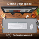 Logitech Desk Mat - Studio Series, Multifunctional Large Desk Pad, Extended Mouse Mat, Office Desk Protector with Anti-Slip Base, Spill-Resistant Durable Design - Grey, Rubber