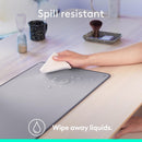 Logitech Desk Mat - Studio Series, Multifunctional Large Desk Pad, Extended Mouse Mat, Office Desk Protector with Anti-Slip Base, Spill-Resistant Durable Design - Grey, Rubber