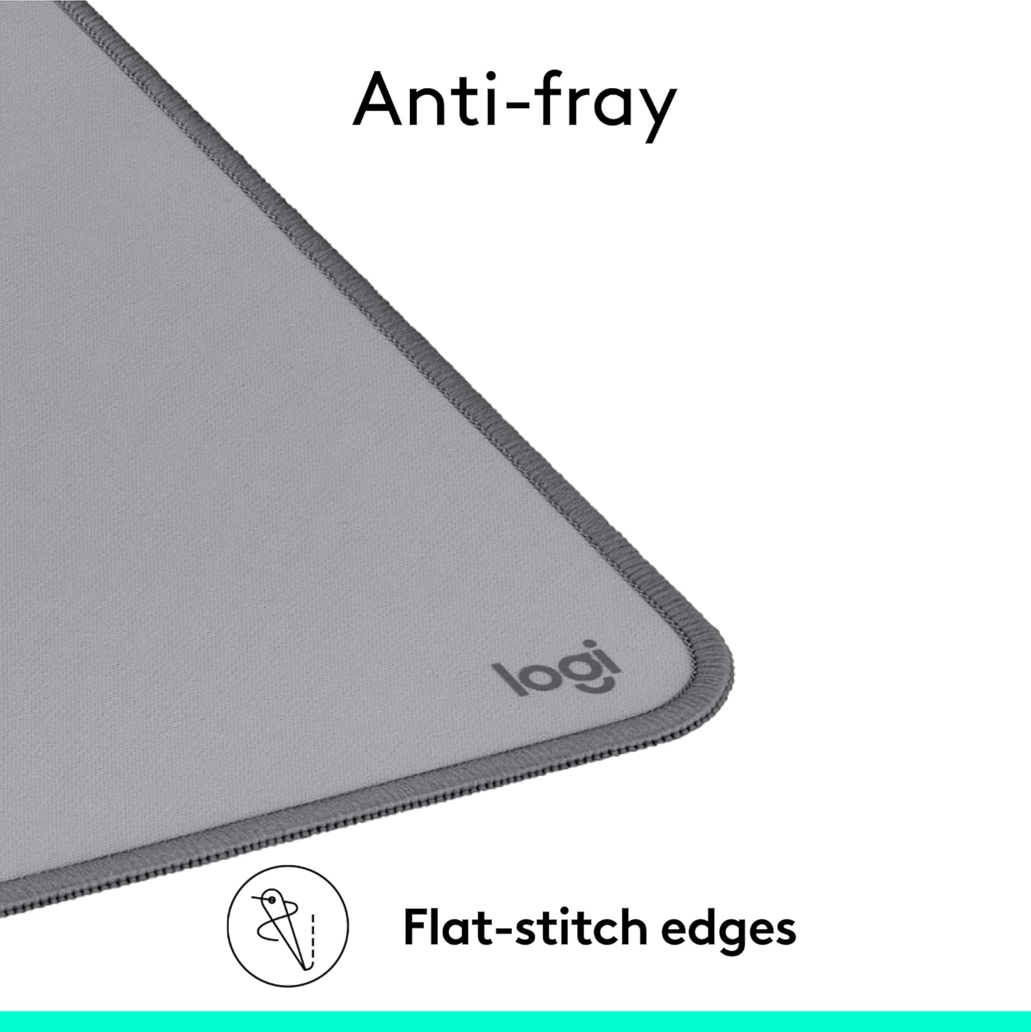 Logitech Desk Mat - Studio Series, Multifunctional Large Desk Pad, Extended Mouse Mat, Office Desk Protector with Anti-Slip Base, Spill-Resistant Durable Design - Grey, Rubber