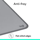 Logitech Desk Mat - Studio Series, Multifunctional Large Desk Pad, Extended Mouse Mat, Office Desk Protector with Anti-Slip Base, Spill-Resistant Durable Design - Grey, Rubber