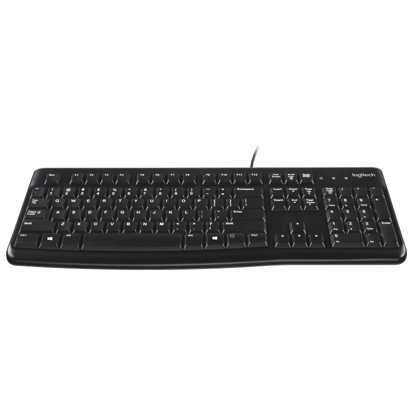 Logitech K120 Full Size Wired Keyboard USB Plug-and-Play Windows - Black