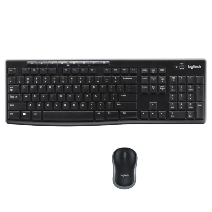 Logitech MK270 Wireless Keyboard and Mouse Combo for Windows, 2.4 GHz Wireless, Compact Mouse, 8 Multimedia and Shortcut Keys, 2-Year Battery Life, for PC, Laptop - Black