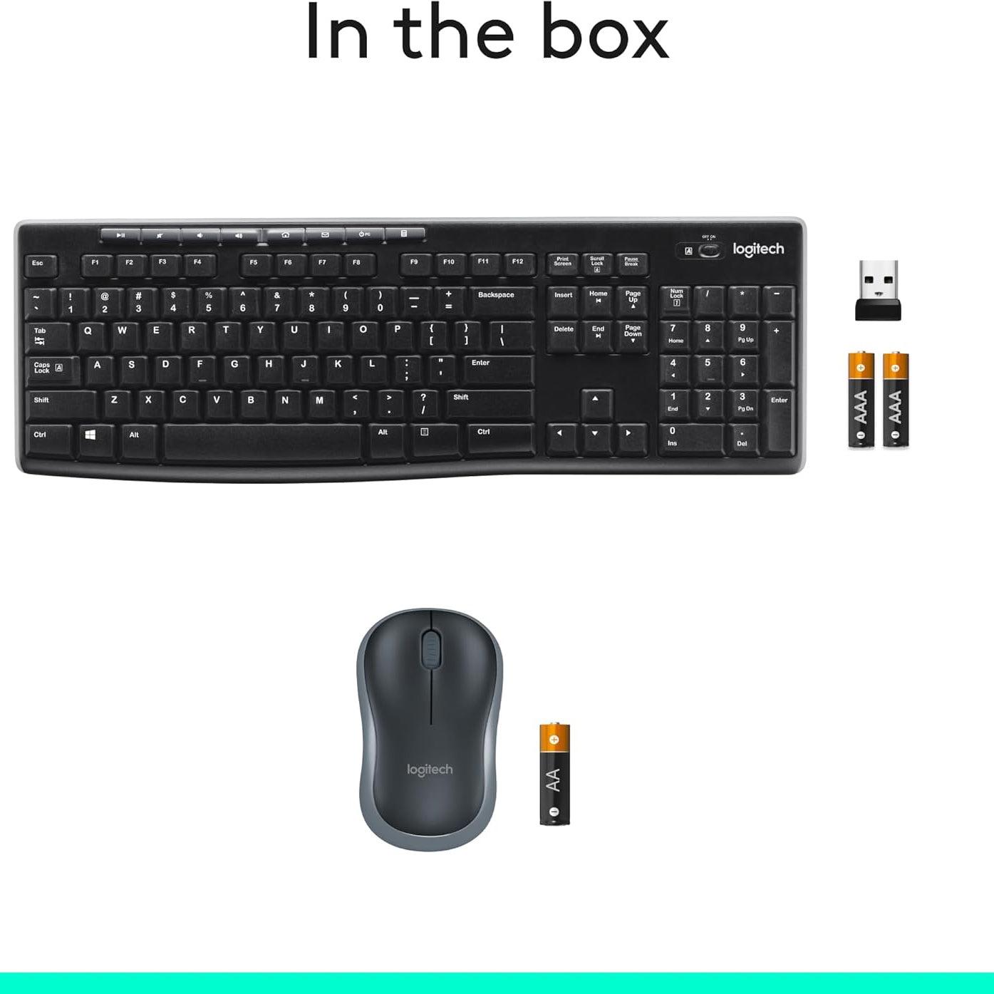 Logitech MK270 Wireless Keyboard and Mouse Combo for Windows, 2.4 GHz Wireless, Compact Mouse, 8 Multimedia and Shortcut Keys, 2-Year Battery Life, for PC, Laptop - Black