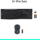Logitech MK270 Wireless Keyboard and Mouse Combo for Windows, 2.4 GHz Wireless, Compact Mouse, 8 Multimedia and Shortcut Keys, 2-Year Battery Life, for PC, Laptop - Black