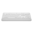 Logitech Signature K650 Comfort Full-Size Wireless Keyboard with Wrist Rest, BLE Bluetooth or Logi Bolt USB Receiver, Deep-Cushioned Keys, Numpad, Compatible with Most O-S/PC/Window - Off White