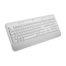 Logitech Signature K650 Comfort Full-Size Wireless Keyboard with Wrist Rest, BLE Bluetooth or Logi Bolt USB Receiver, Deep-Cushioned Keys, Numpad, Compatible with Most O-S/PC/Window - Off White