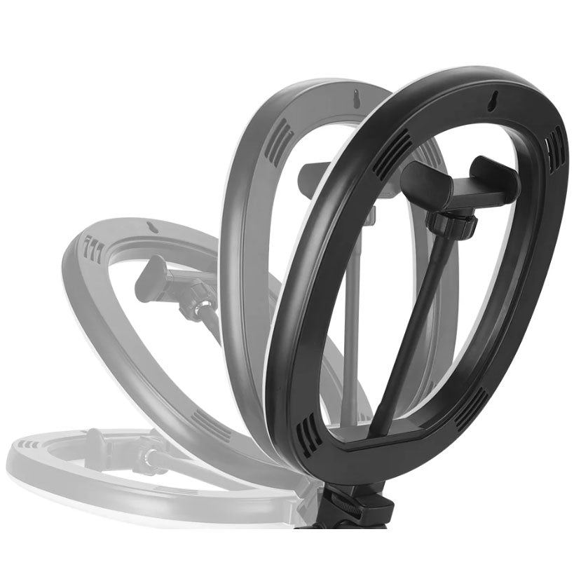 Luxure 10" LED Ring Light with Overhead Phone Mount for Desk with Stand and Remote MZ-10