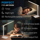 Maxter Dimmable Desk Lamp 3 Colours and 5 Brightness Levels Eye Protection QMO21