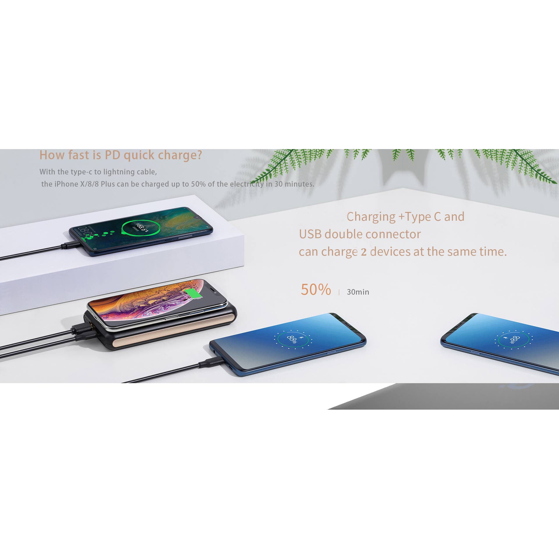 MiLi HB-P20 20000mAh Power Bank | 30W PD Fast Charging | QC 3.0 | USB-C & USB-A | High Capacity Portable Charger for Smartphones, Tablets, Laptops & Cameras