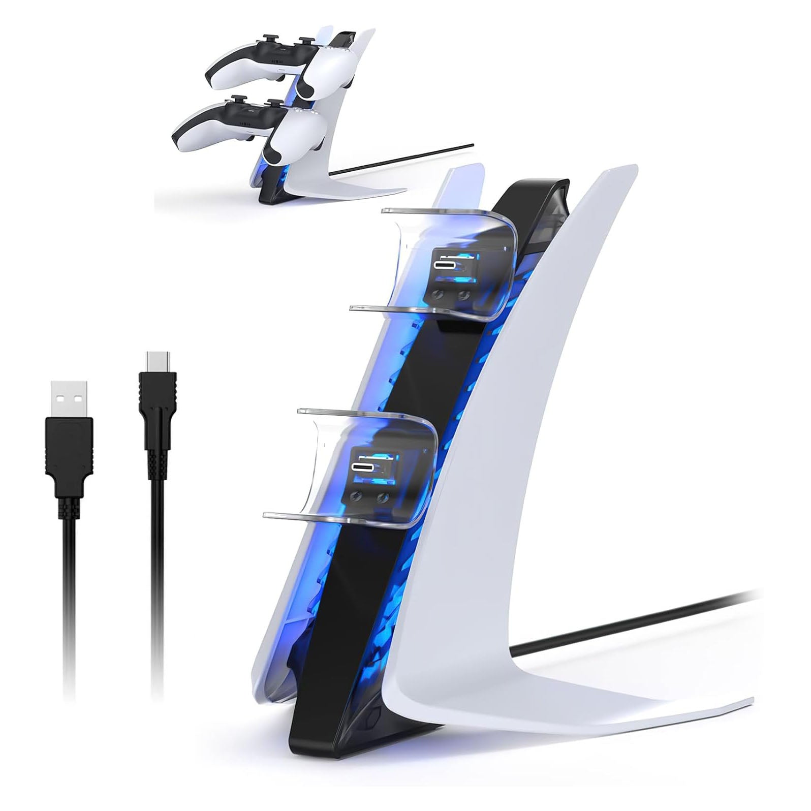 NexiGo DOBE PS5 Controller Charger for Playstation 5 Charger, Charging Station with Fast Dualsense Wireless Type-C Cable