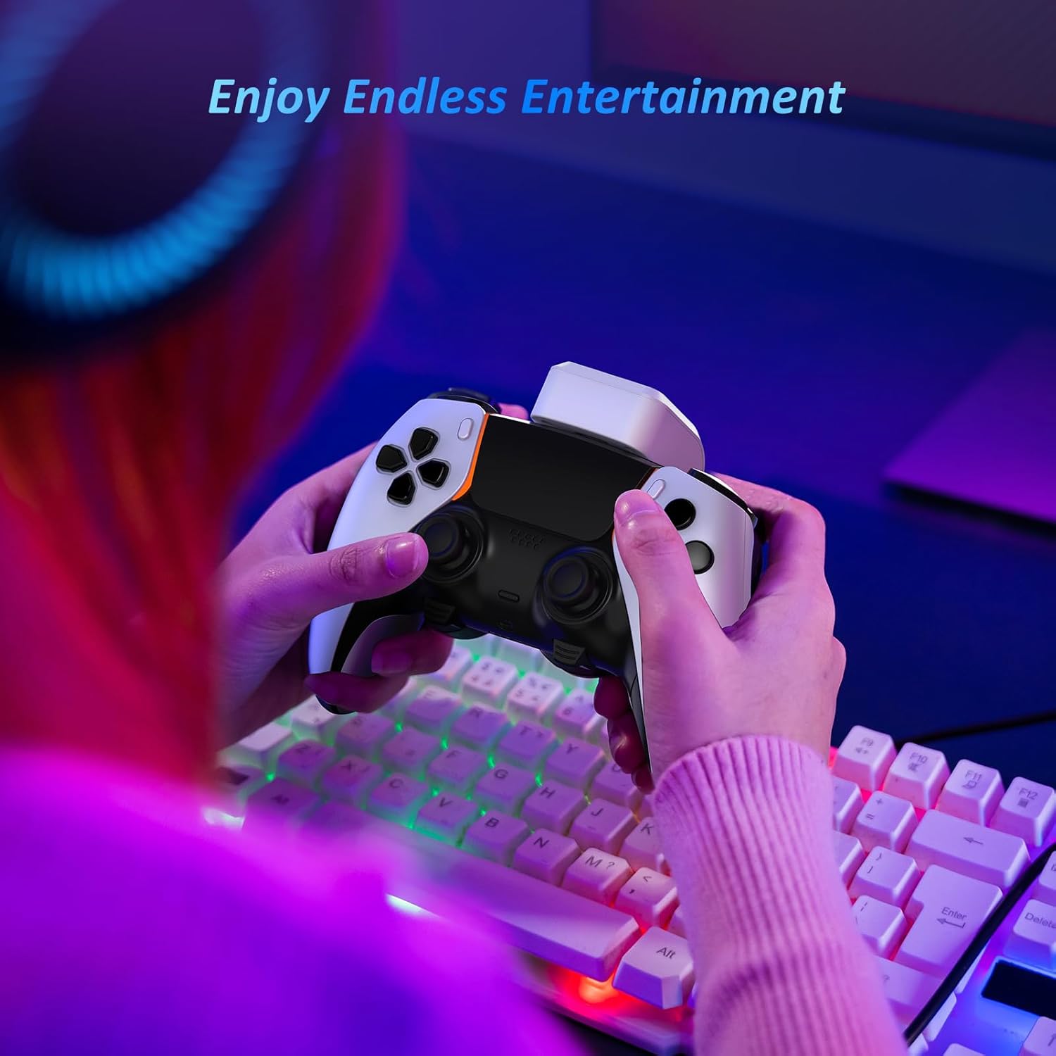 NexiGo PS5 Rechargeable Battery Pack,1600mAh DualSense Controller Battery Pack with LED Indicator, Play and Charge Kit for Playstation 5 Controller with USB Type-C Charging Cable