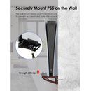NexiGo Wall Mount Set for PlayStation 5 (Disc & Digital), [Space Saving & Improved Airflow] Sturdy Steel Wall Stand Holder Mount PS5 Console Near or Behind TV w/Controller Holder & Headphone Hanger