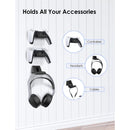 NexiGo Wall Mount Set for PlayStation 5 (Disc & Digital), [Space Saving & Improved Airflow] Sturdy Steel Wall Stand Holder Mount PS5 Console Near or Behind TV w/Controller Holder & Headphone Hanger