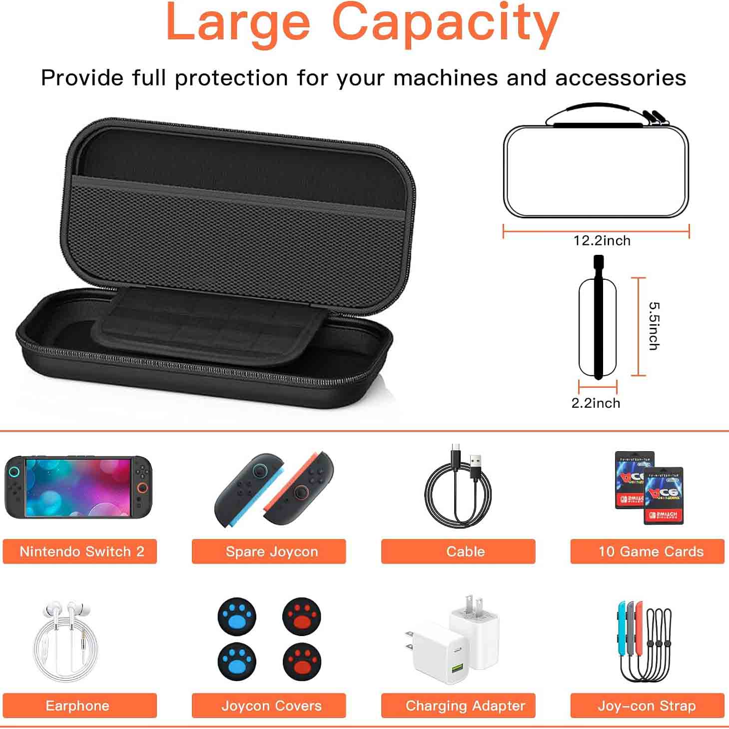OCYEMY 20 in 1 Carrying Case and Accessories for Nintendo Switch 2