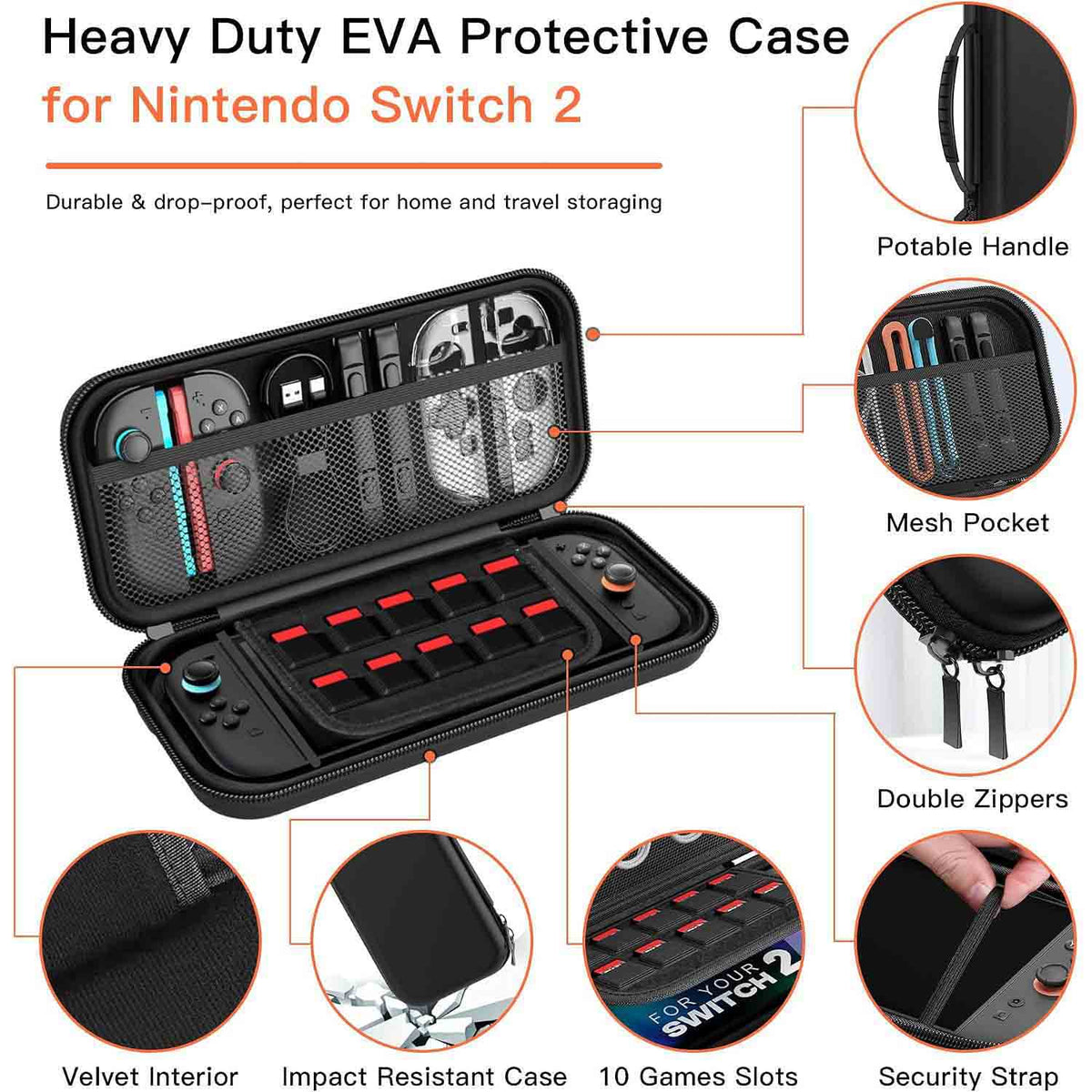 OCYEMY Carrying Case and Accessories for Nintendo Switch 2