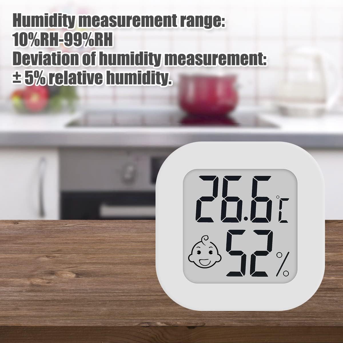 OPPERD 4 PCS LCD Digital Hygrometer Thermometer, Indoor Hygrometer Thermometer with Temperature Humidity Monitor for Bedroom