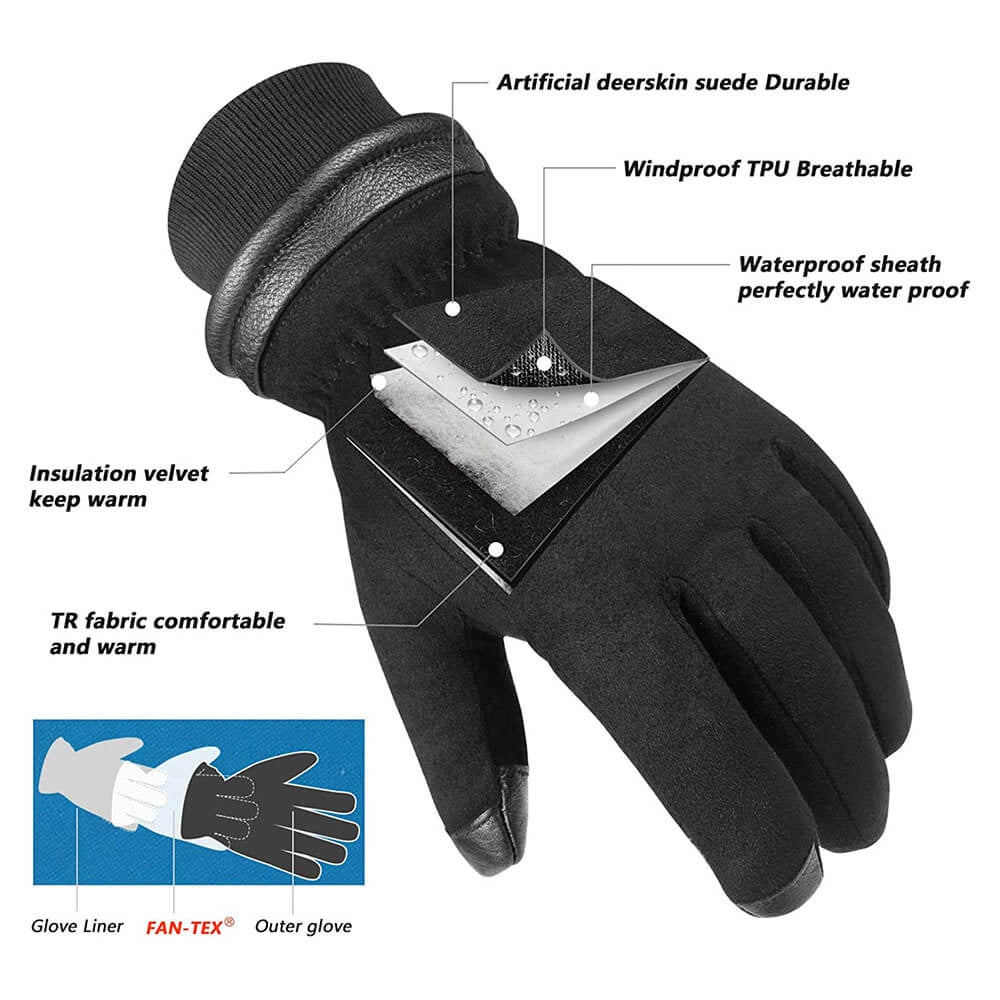 OZERO Waterproof Winter Gloves Thermal in Cold Weather UK Imported
