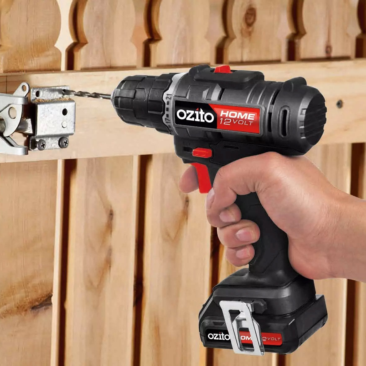 Ozito 12V Cordless Hammer Drill Driver Kit | Variable Speed With LED Work Light ZLDDK-150U
