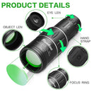 Pankoo High Powered 16X52 Monocular Telescope for Adults - 2025 Power Prism, Compact HD Scope, Suitable for Gifts, Outdoor Activities, Concert, Travelling & Bird Watching