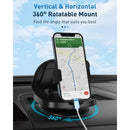 Phone Mount for Car, 360° Rotatable Dashboard Horizontal & Vertical Viewing Cell Phone Holder, Washable Reusable Car Phone Mount
