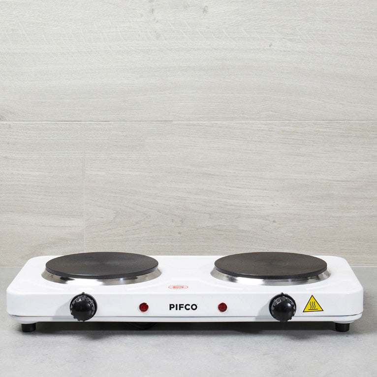 Pifco Double Hot plate, Electric Double Hob, Multifunctional and Portable, 2000W High Power, Fast and Uniform Heating, Easy to Clean,Ideal for Home, Kitchens or Travel