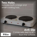 Pifco Double Hot plate, Electric Double Hob, Multifunctional and Portable, 2000W High Power, Fast and Uniform Heating, Easy to Clean,Ideal for Home, Kitchens or Travel