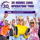 Taopodo Portable Bluetooth Speaker with 30W Stereo Sound, 3 EQ Mode & 3 RGB lights, IPX7 Waterproof, 30H Playtime, TWS Wireless Pairing, Outdoor Speaker for Home, Outdoors and Hiking
