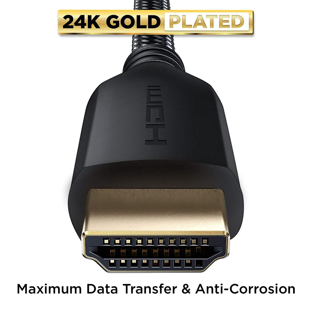 PowerBear 4K HDMI Cable (6.6ft/2M) | High Speed, Braided Nylon & Gold Connectors, 4K @ 60Hz, Ultra HD, 2K, 1080P, ARC & CL3 Rated | for Laptop, Monitor, PS5, PS4, Xbox One, Fire TV, Apple TV PC