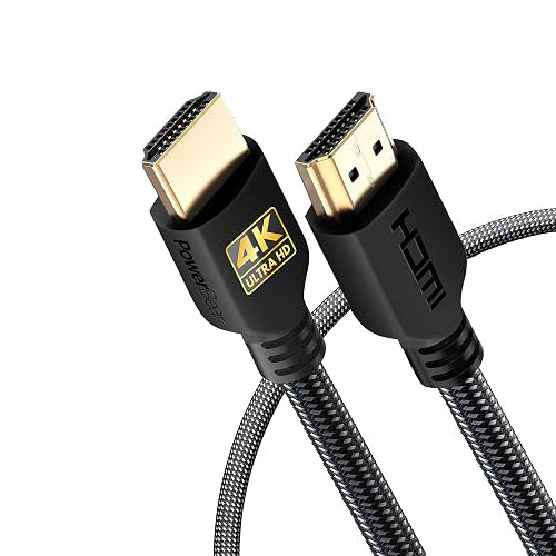 PowerBear 4K HDMI Cable (6.6ft/2M) | High Speed, Braided Nylon & Gold Connectors, 4K @ 60Hz, Ultra HD, 2K, 1080P, ARC & CL3 Rated | for Laptop, Monitor, PS5, PS4, Xbox One, Fire TV, Apple TV PC