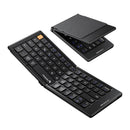 ProtoArc XK04 Portable Bluetooth Foldable Compact Keyboard with PU Leather Cover, Pocket-Sized Wireless Travel Keyboards for Smartphone, Tablet and Laptop - Black