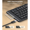 ProtoArc XK04 Portable Bluetooth Foldable Compact Keyboard with PU Leather Cover, Pocket-Sized Wireless Travel Keyboards for Smartphone, Tablet and Laptop - Black
