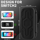 RHOTALL Switch 2 Carrying Case Compatible with Nintendo Switch 2, Protective Fashionable & Portable Carrying Travel Case with 10 Game Cartridge Slots for Charger and Accessories