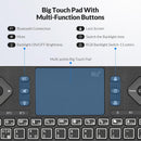 Rii K16+ Bluetooth Keyboard with Touchpad, Rechargeable Wireless Keyboard with RGB Backlit, Multimedia Keyboard for Tablet, PC, HTPC, Smart TV, Projector, Android TV, Laptop, UK Layout