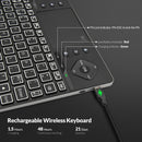 Rii K16+ Bluetooth Keyboard with Touchpad, Rechargeable Wireless Keyboard with RGB Backlit, Multimedia Keyboard for Tablet, PC, HTPC, Smart TV, Projector, Android TV, Laptop, UK Layout