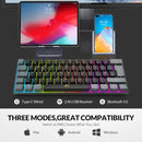 Rii Wireless Mechanical Keyboard,Tri-modes(BT5.0/2.4G/Wired),Multi-Device Gaming Keyboard,Programmable RGB Backlit &Shotcuts,UK Layout -Red Switches (UK Import)